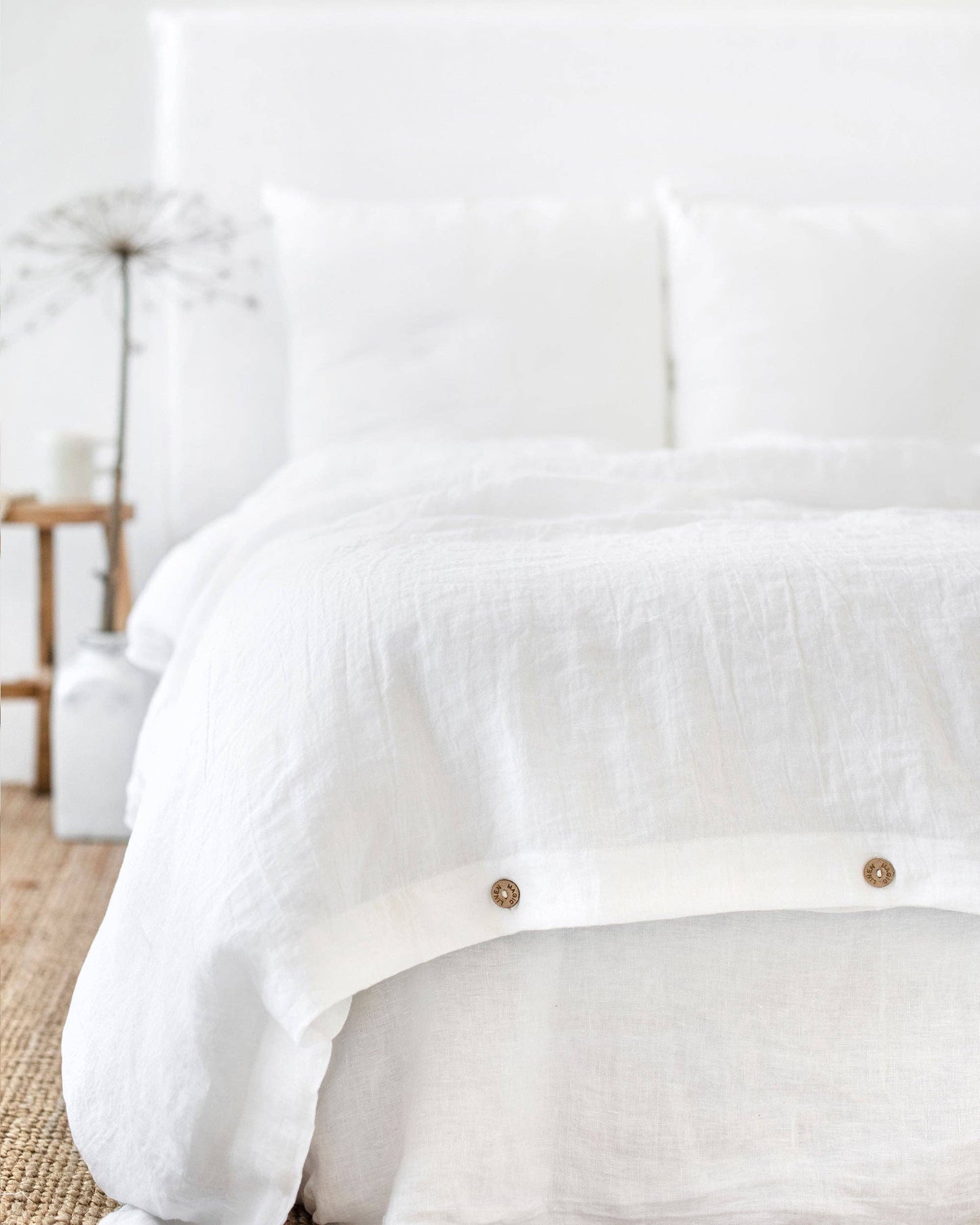 White Linen Fitted Sheet Queen