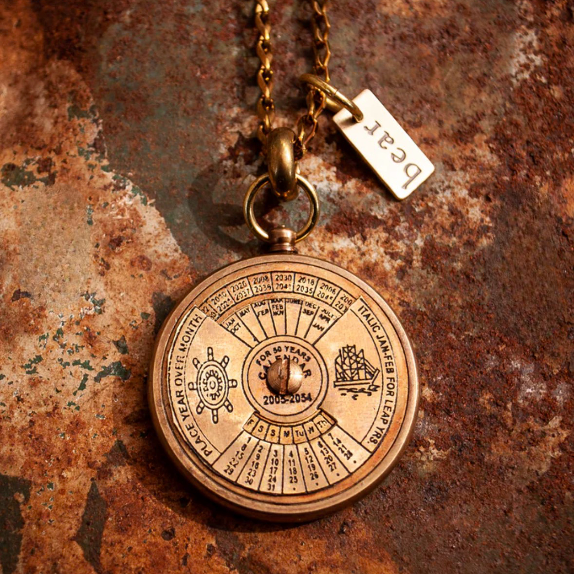 Nautical Calendar Necklace 34"