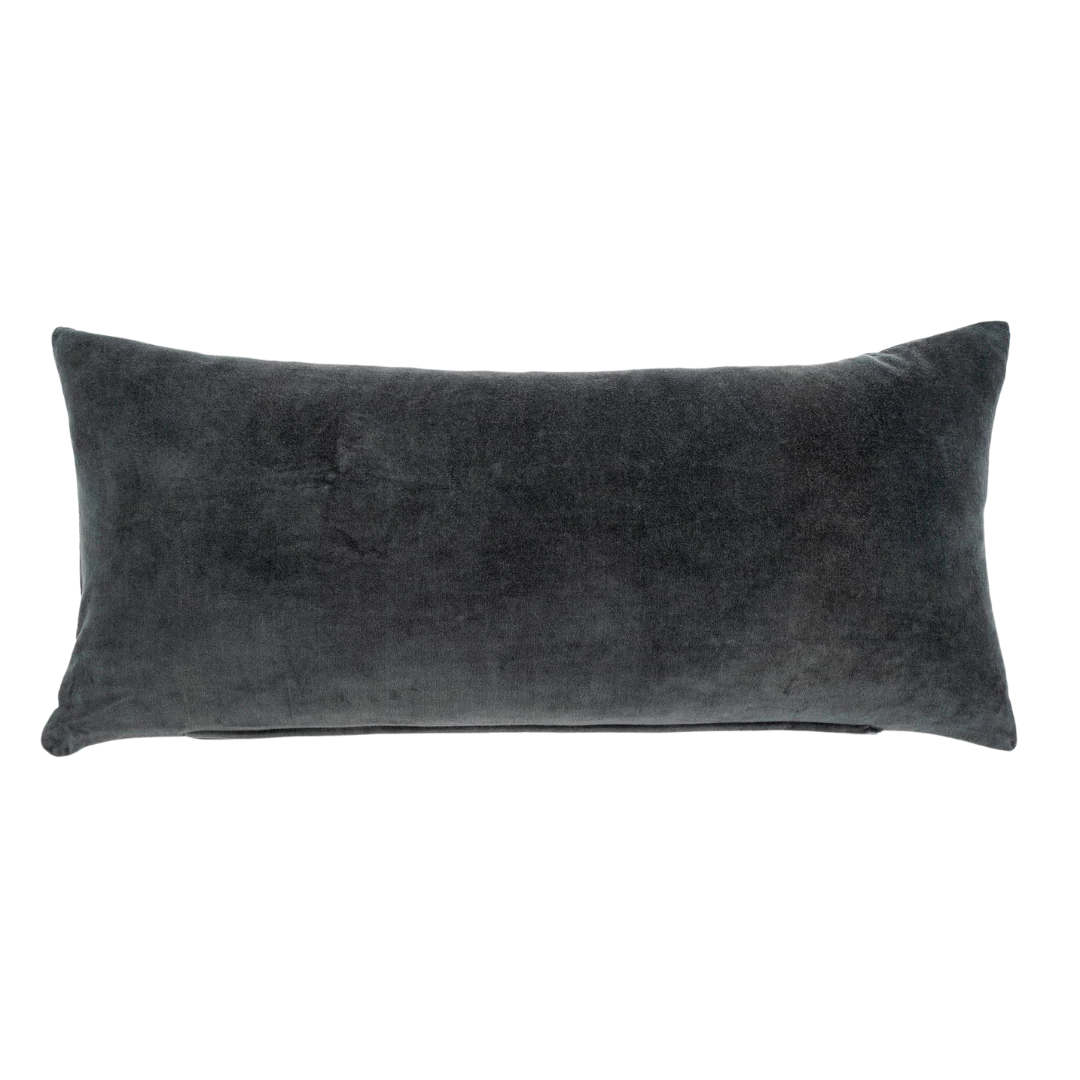 Vera Velvet Pillow Graphite 14x31"
