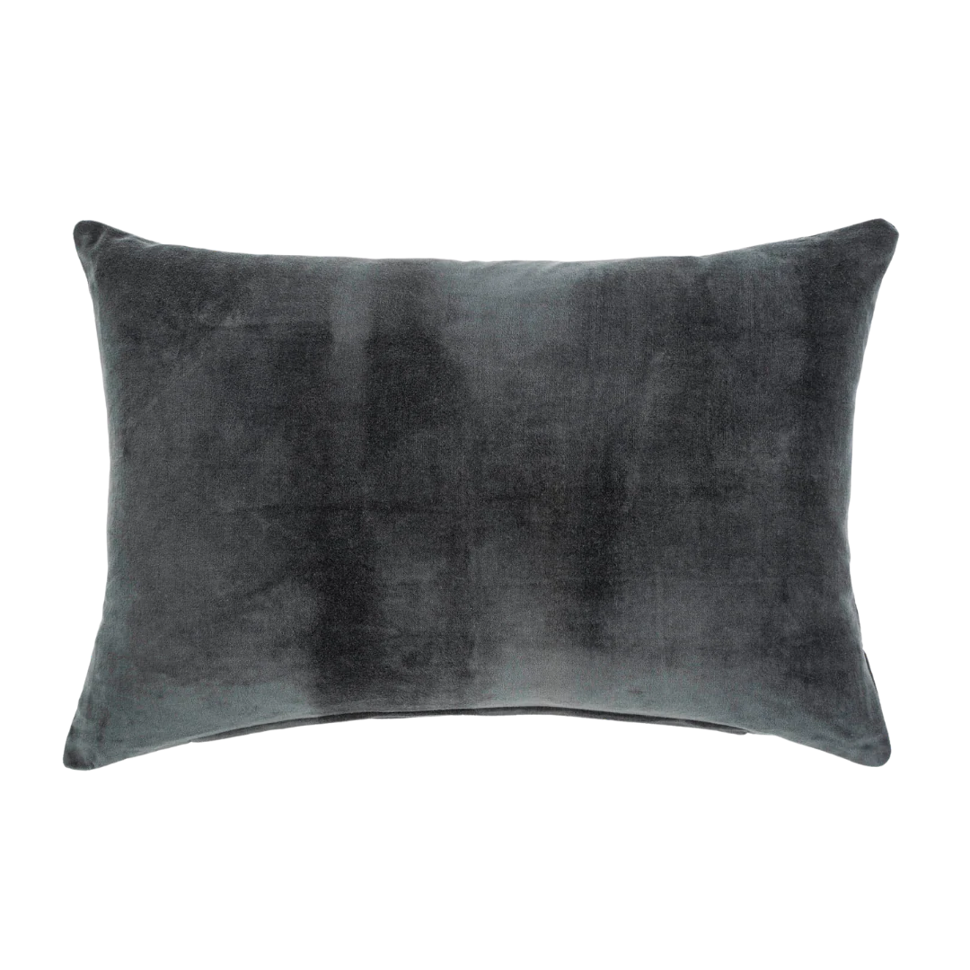 Vera Velvet Pillow Charcoal 16x24"
