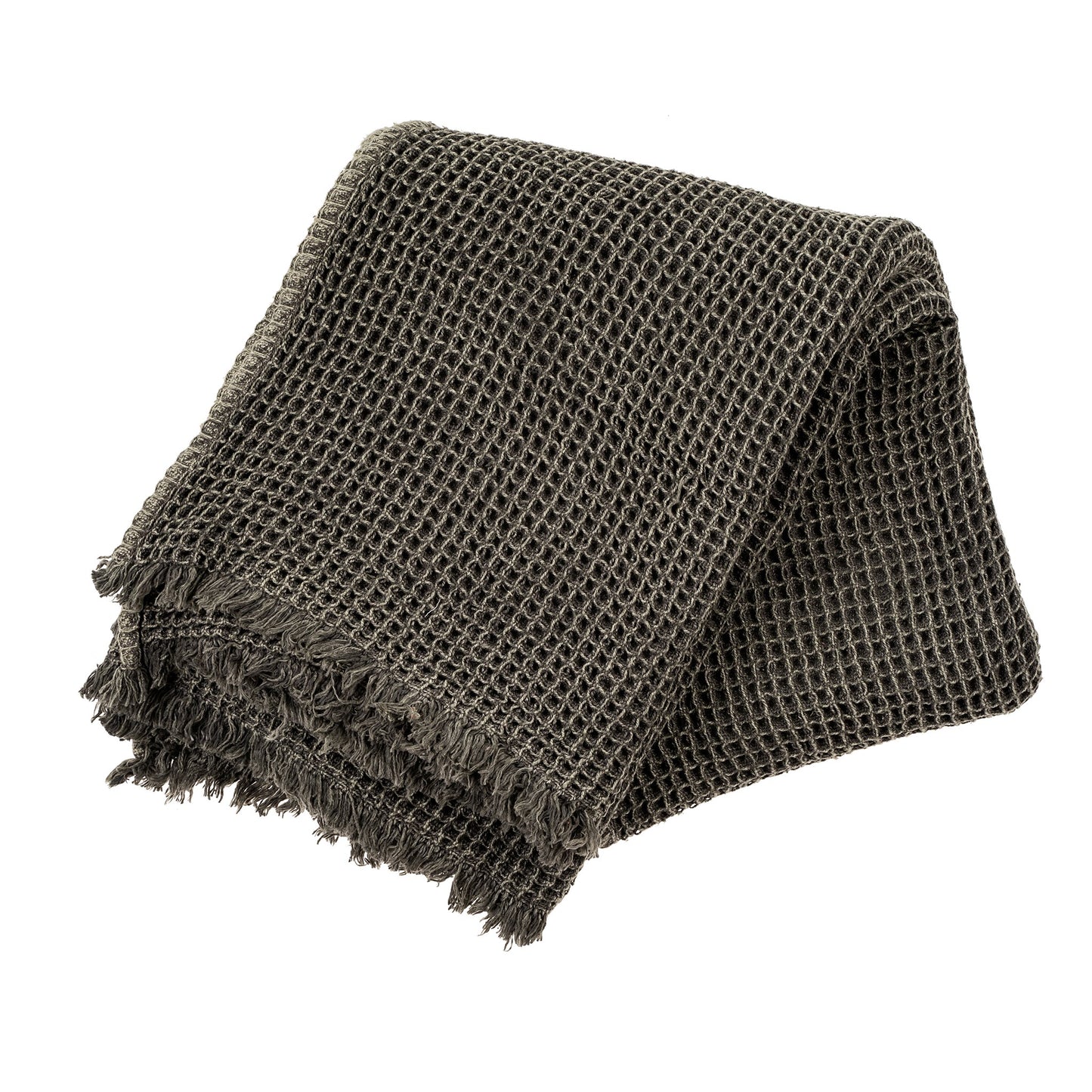 Waffle throw dark grey
