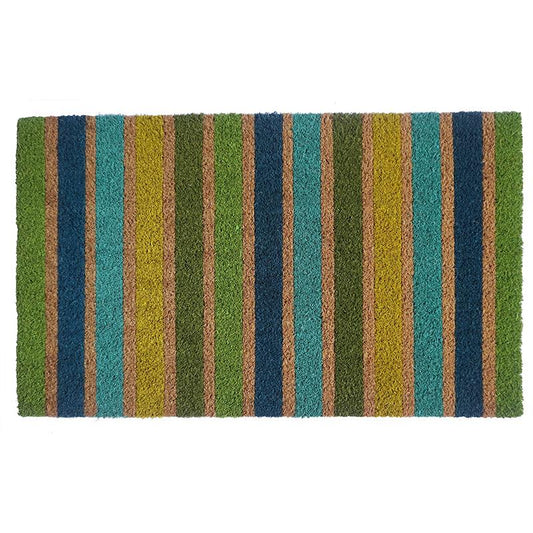 Retro Blue Stripes Doormat