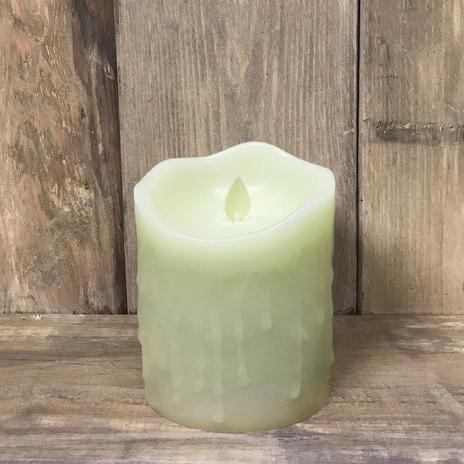3x4" Ivory Drip Flameless Candle