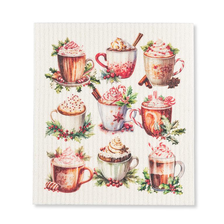 Hot Chocolate Dishcloth 6.75x8"
