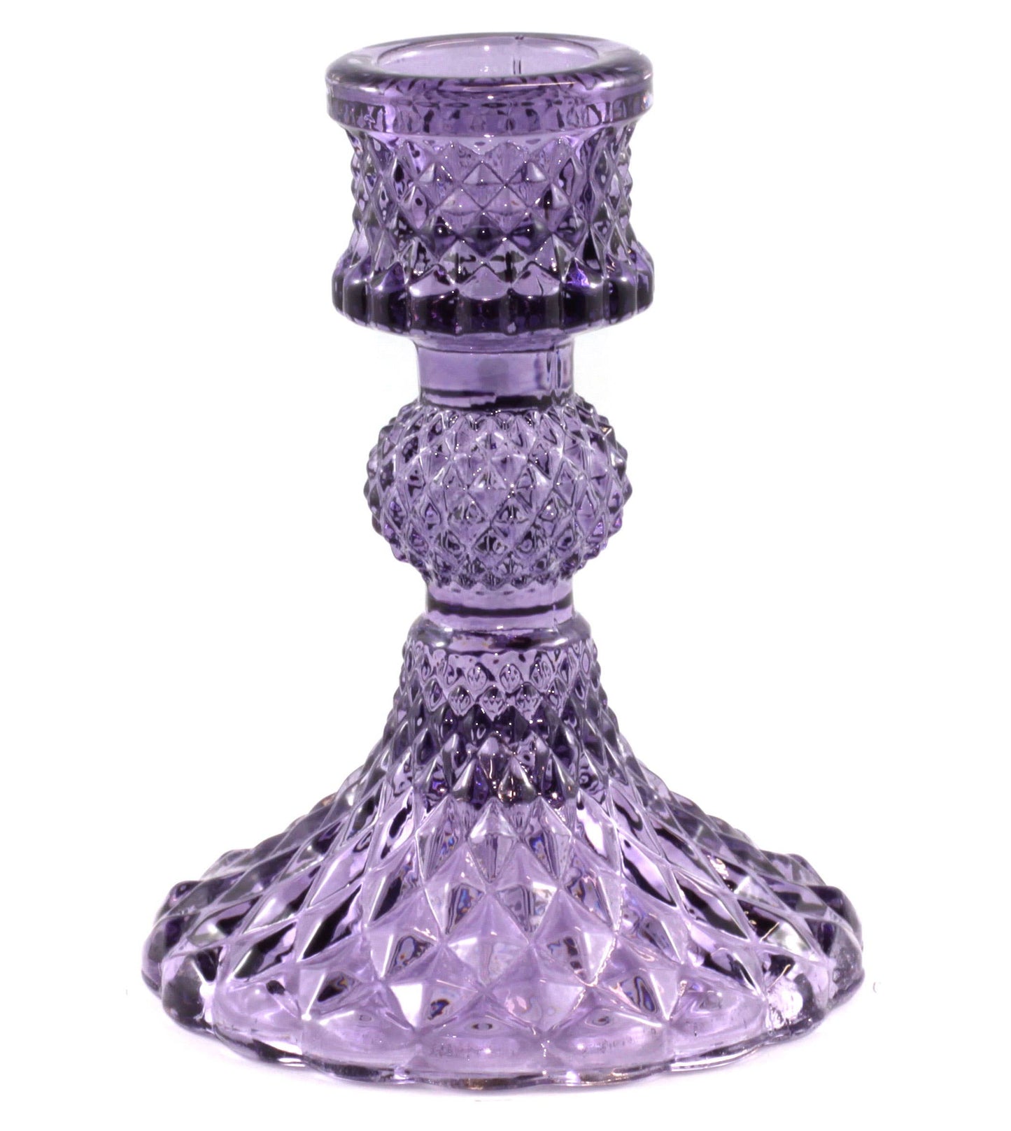 Glass Candle Holder Violet