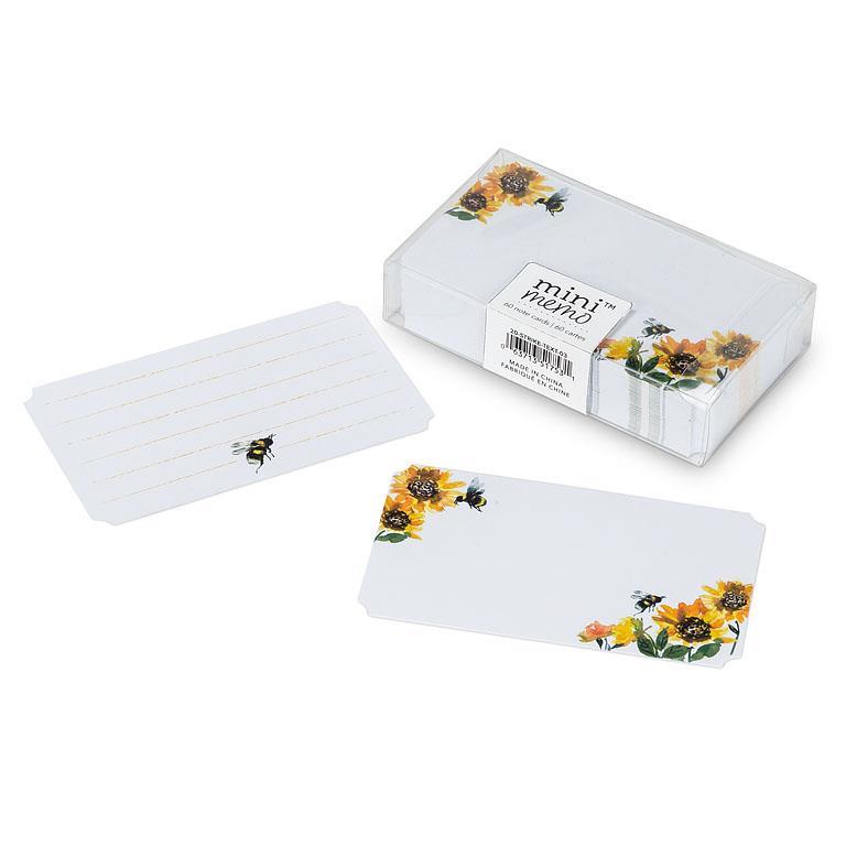 50Pc Sunflower & Bee Mini Note Cards