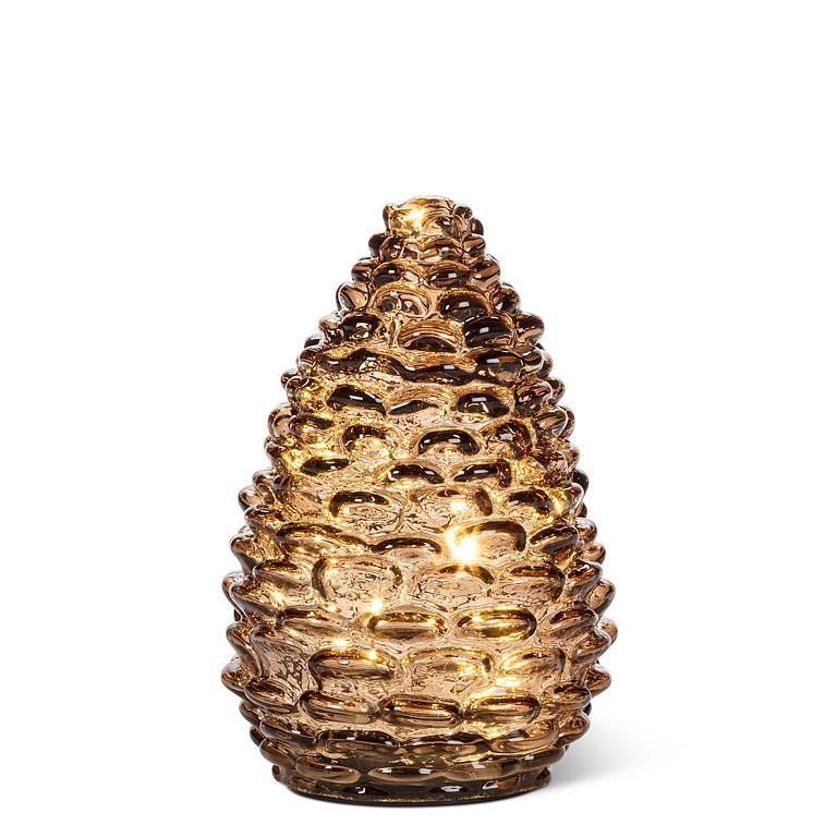 Med Glass Pinecone LED Light 5.5"H