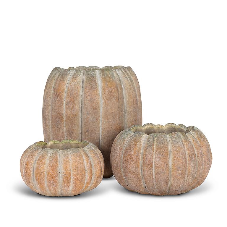 Small low pumpkin planter 5.5"