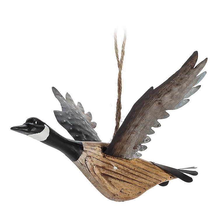 Flying Canada Goose Ornament 6"H