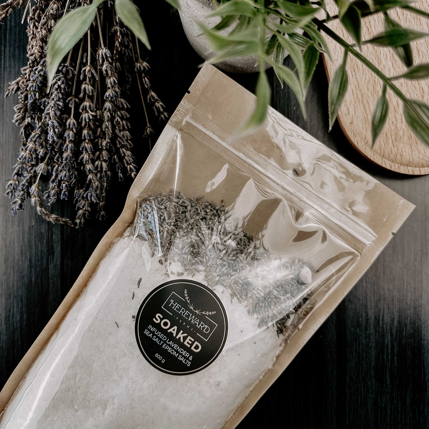 Lavender Bath Salts Soaked