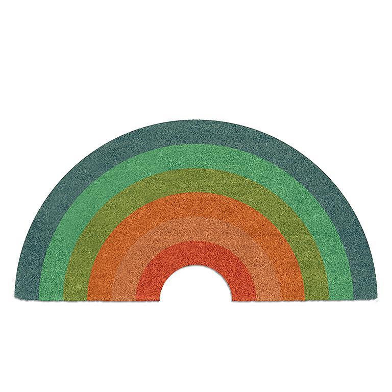 Muted Rainbow Shape Doormat