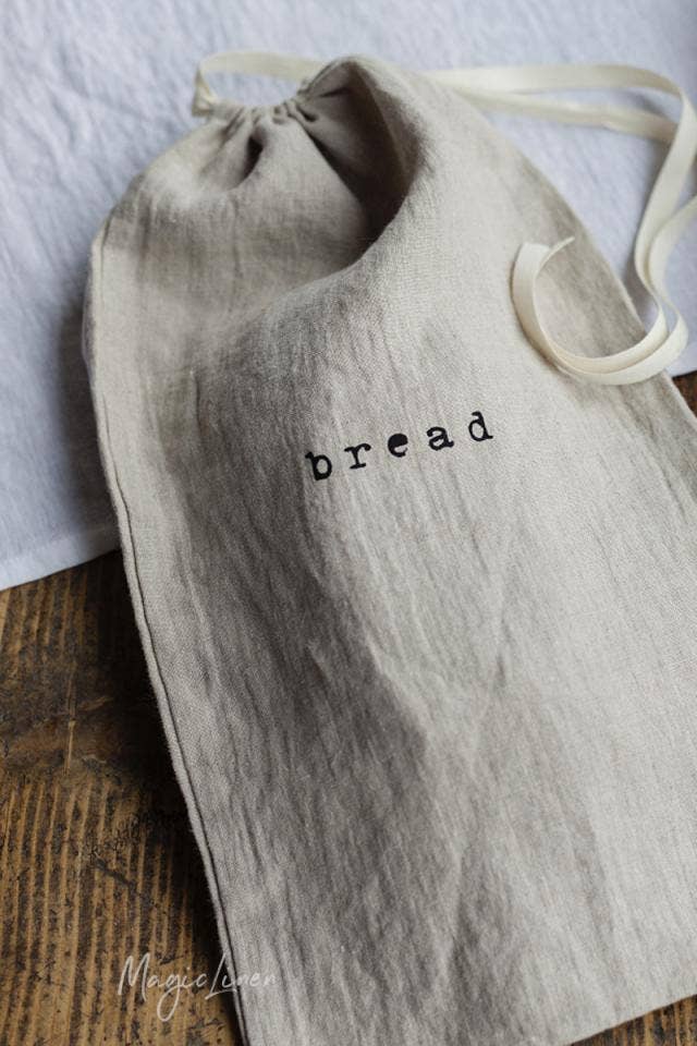 Printed linen bread bag
