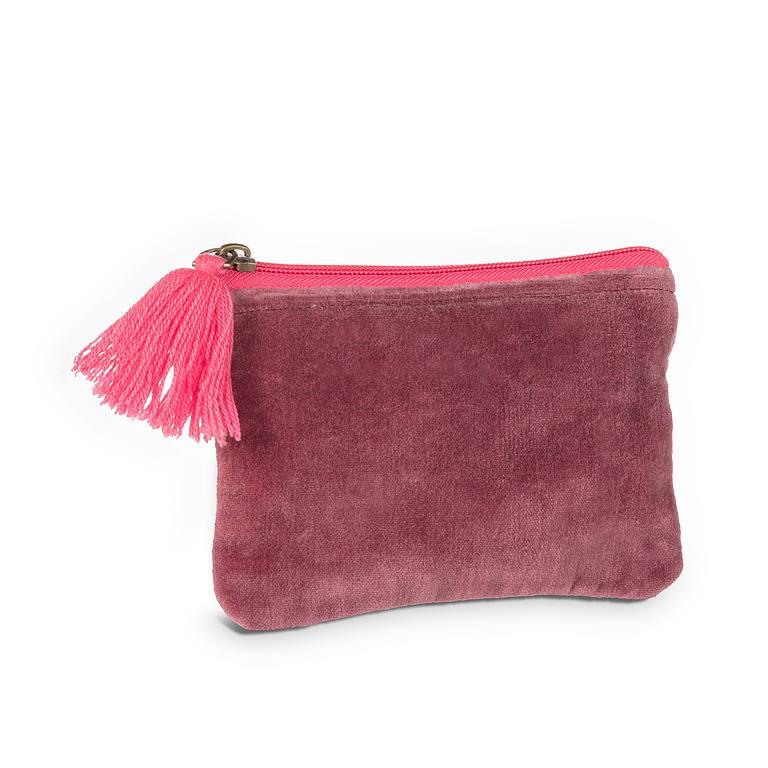 Velvet Pouch w/Tassel Pink