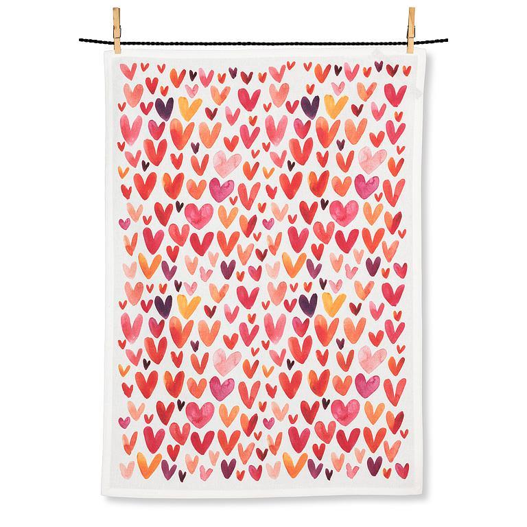 Hearts Kitchen Towel 20x28"
