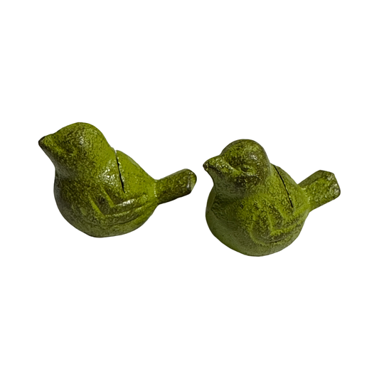 Green Iron Bird Card Holder