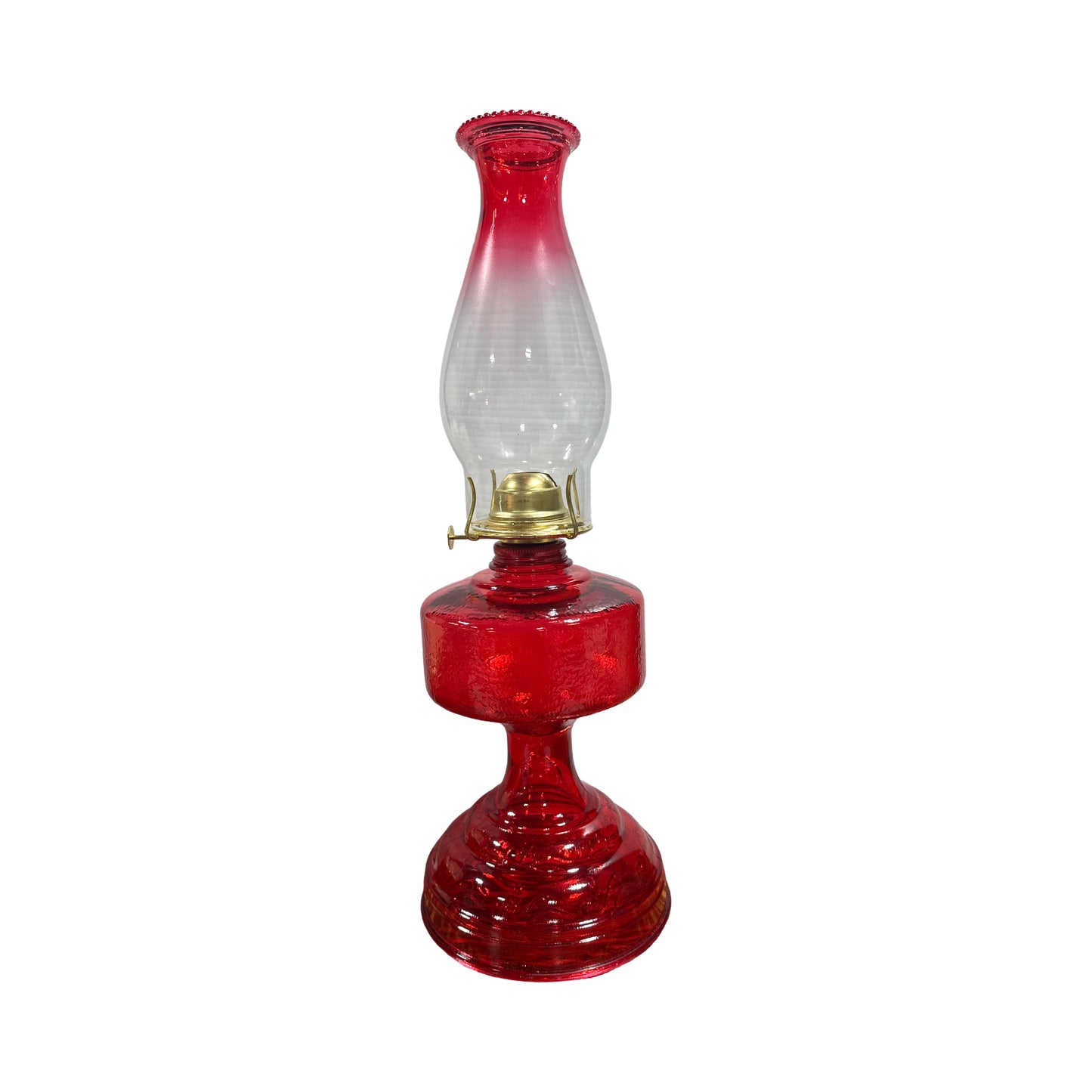 Vintage  Early American Ruby Oil Lamp w/Box