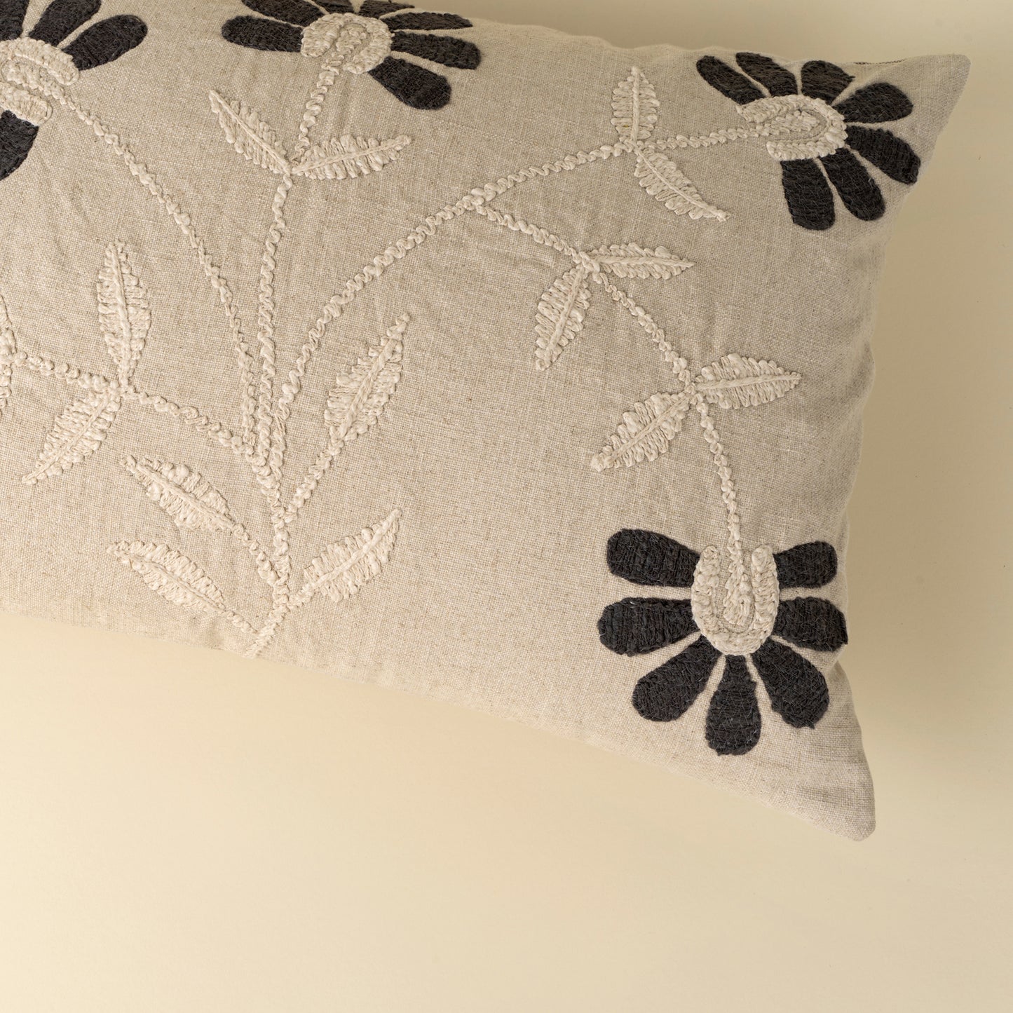 Petal Pillow Charcoal 16x24"