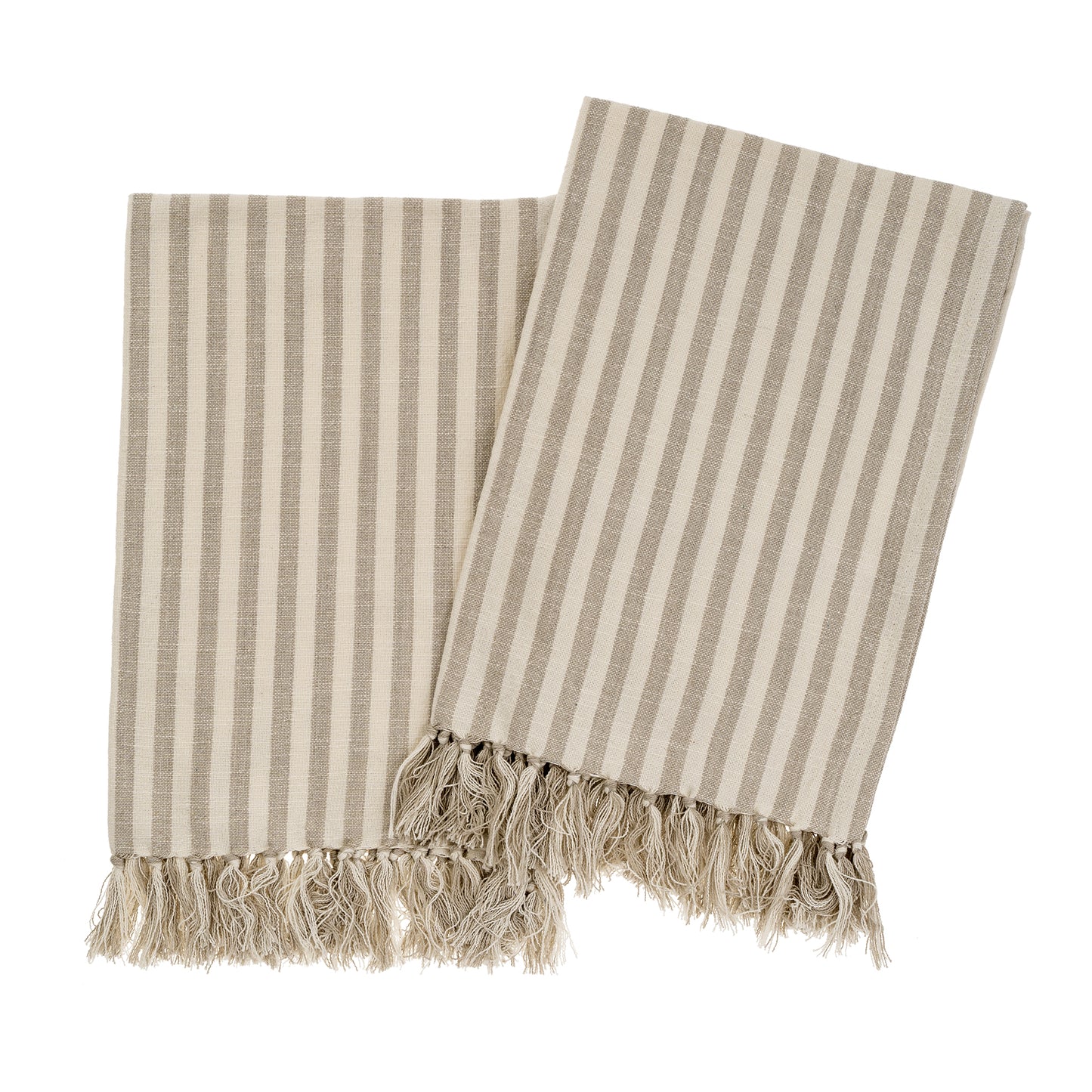 Bengal Stripe Hammam Hand Towels S/2 Stone 20x28"