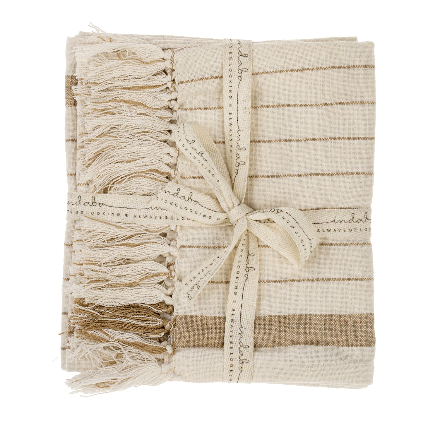 Bengal Stripe Hammam Hand Towels S/2 Warm Sand 20x28"