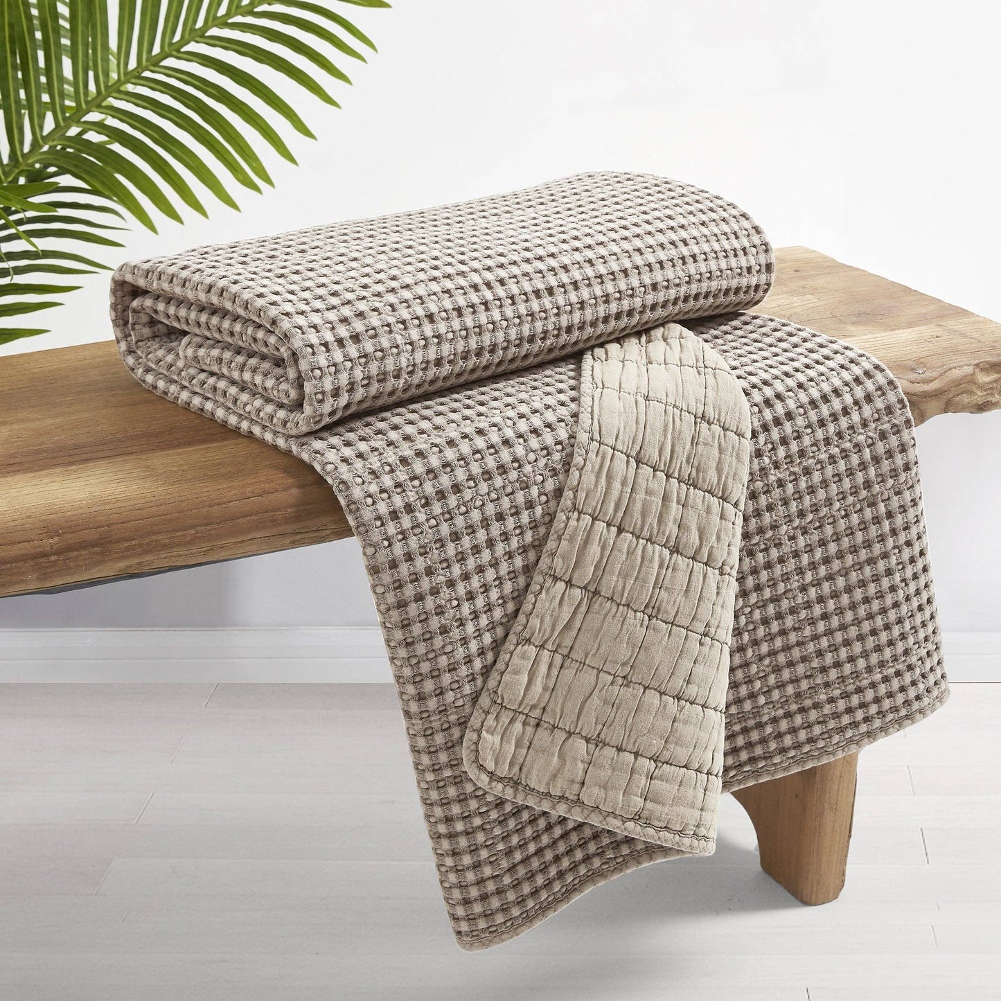 Waffle Quilted Throw Sage 50x60"