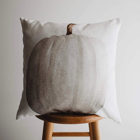 White Straight Stem Pumpkin Pillow