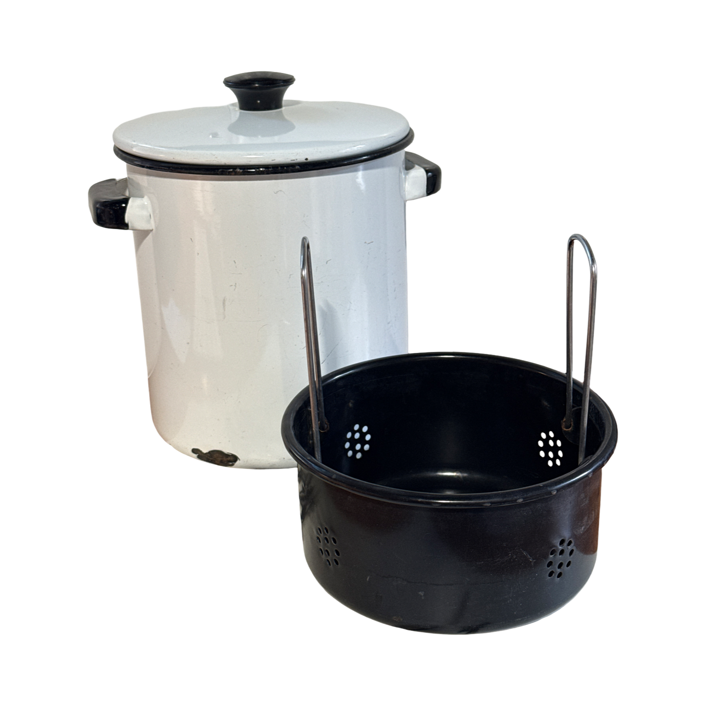 Vintage Enamel Stockpot w/insert