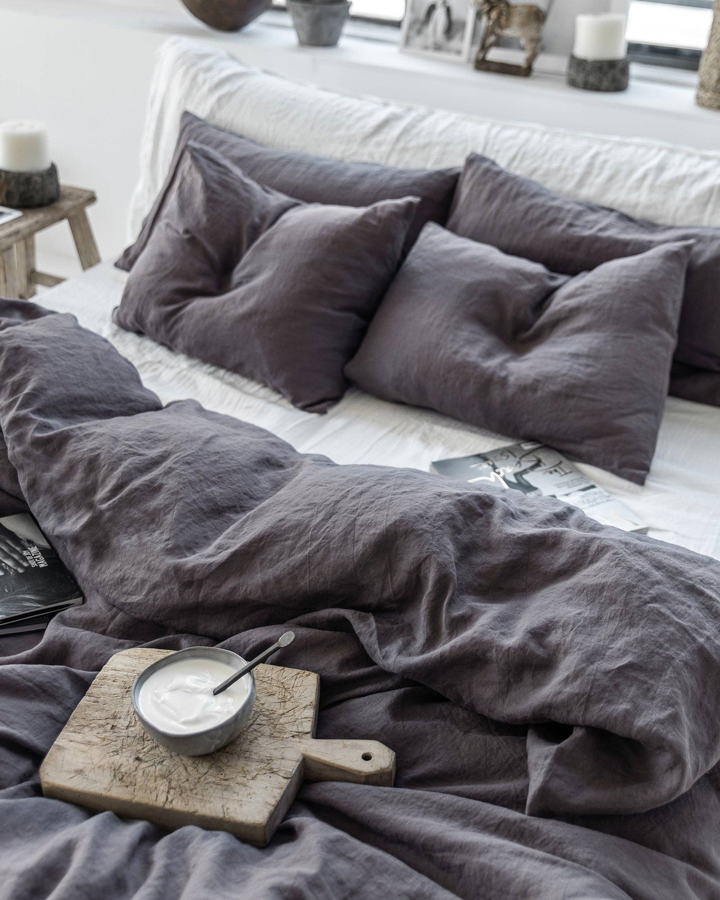 Charcoal Linen Duvet Cover Queen