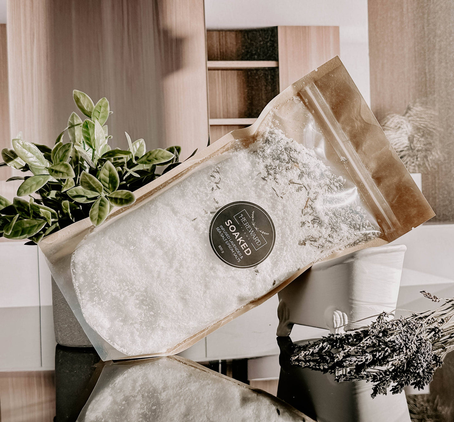 Lavender Bath Salts Soaked