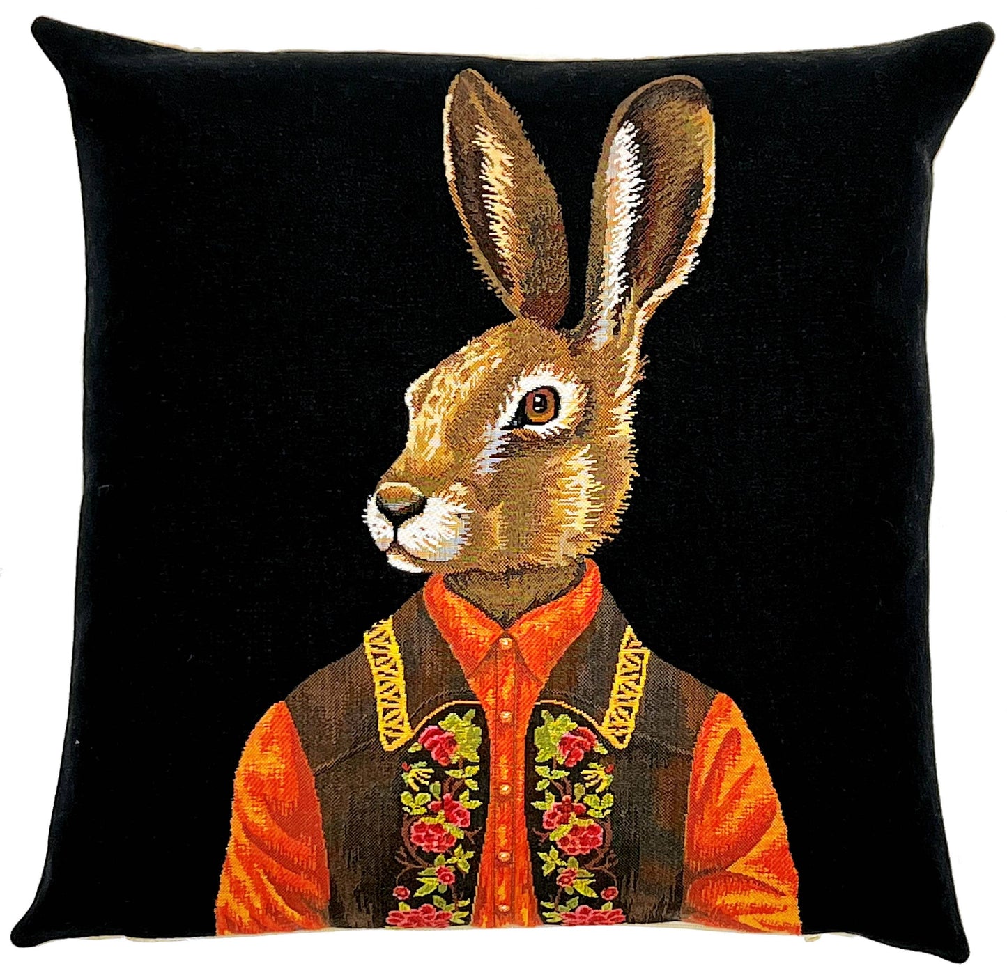 Jacquard Hare Cushion Cover 18"