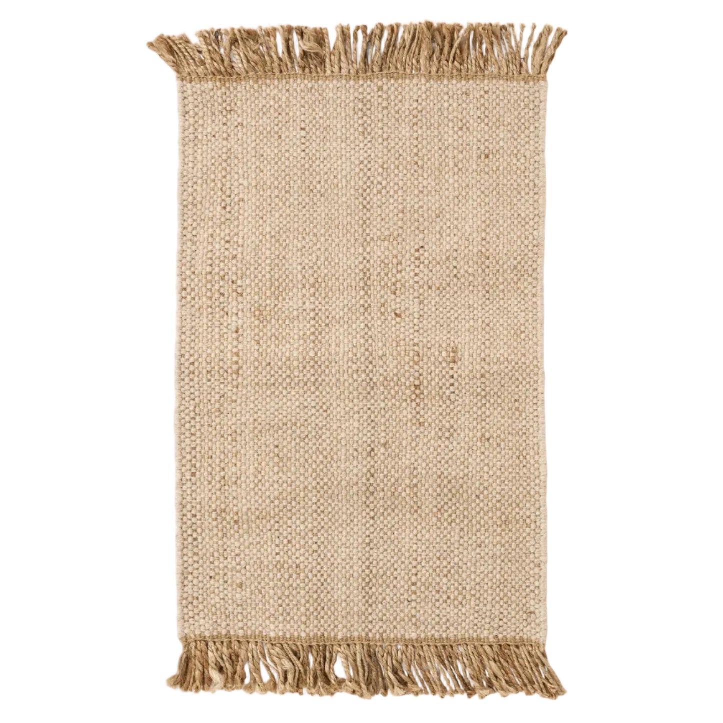 Handmade Wool Jute Rug 24x36" Natural