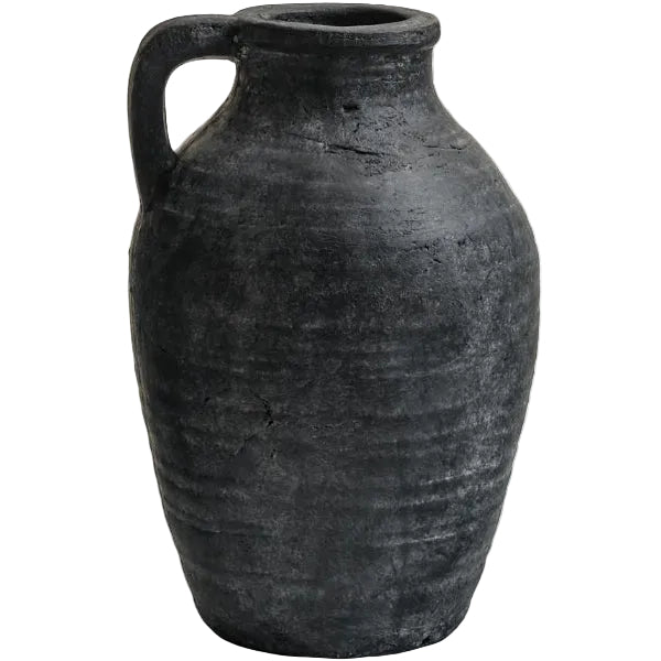 Vase terracotta clay burnt black