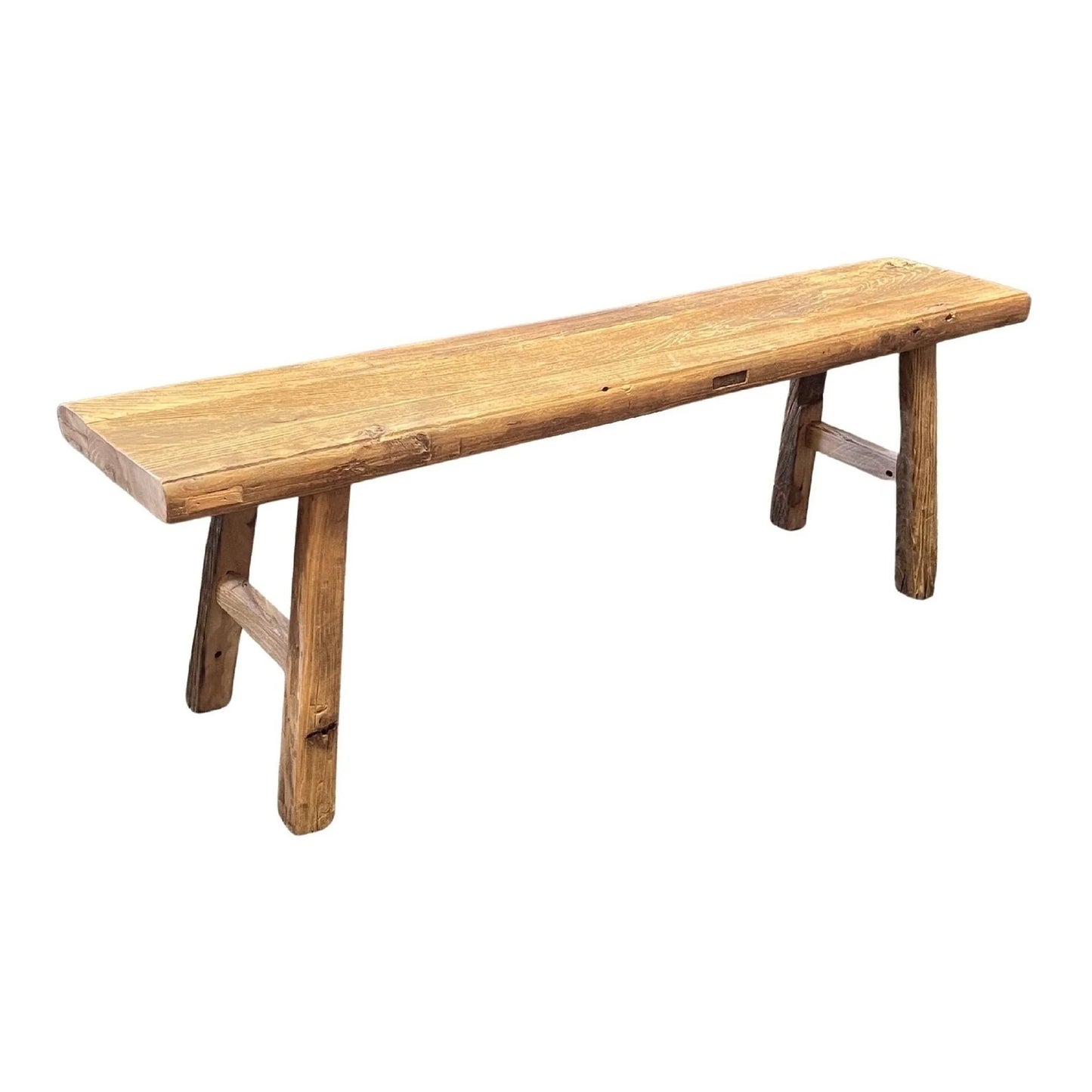 Natural Recycled Elmwood Wooden Bench 48"