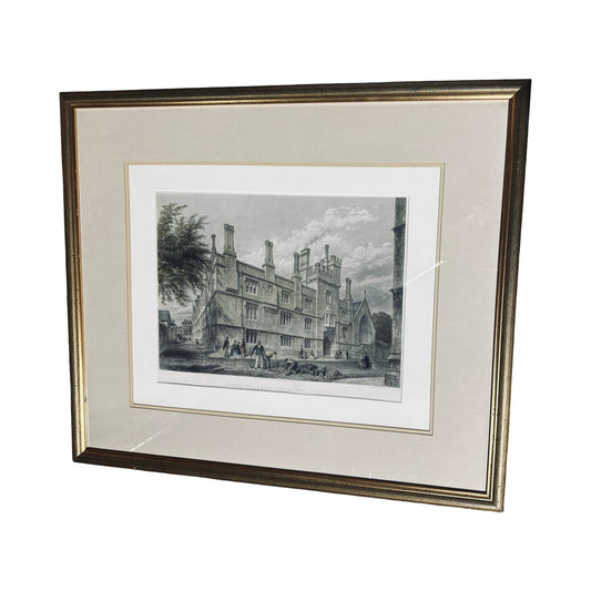 Vintage Original Coloured Engraving 25x21"