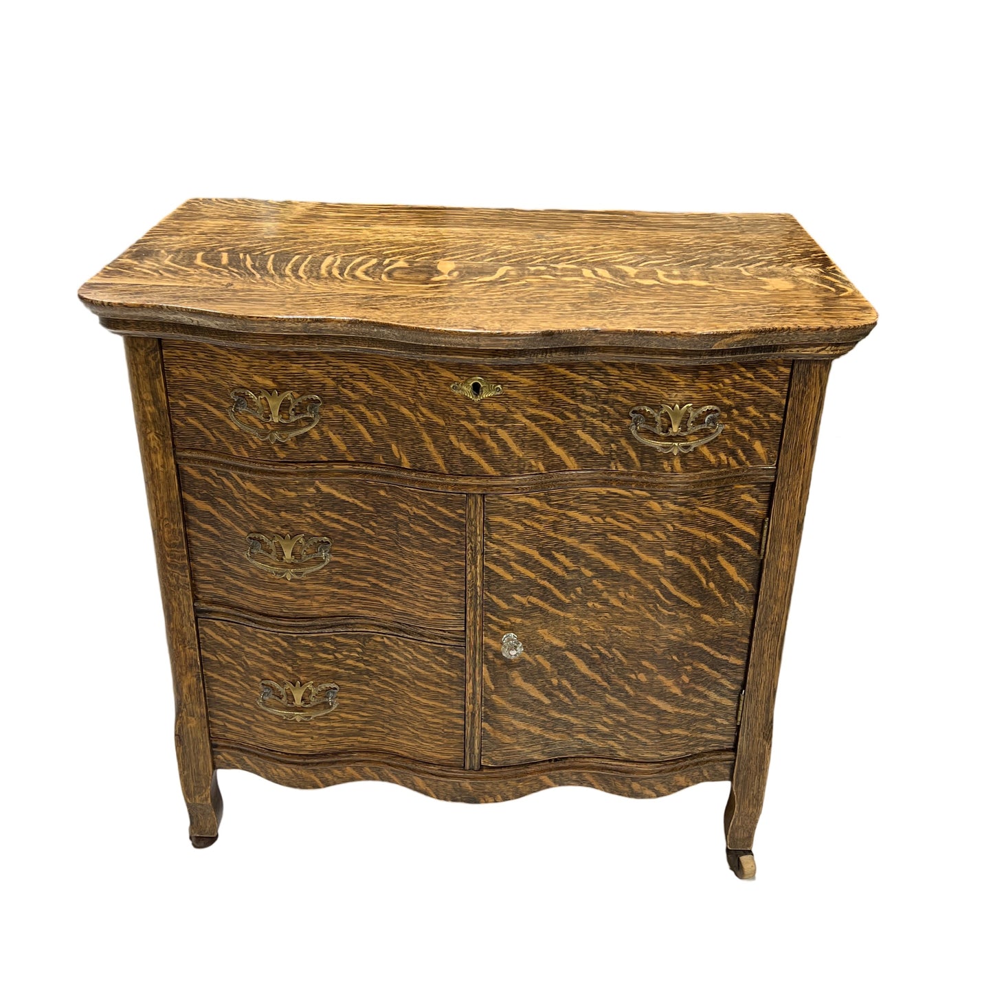 Antique tiger oak washstand
