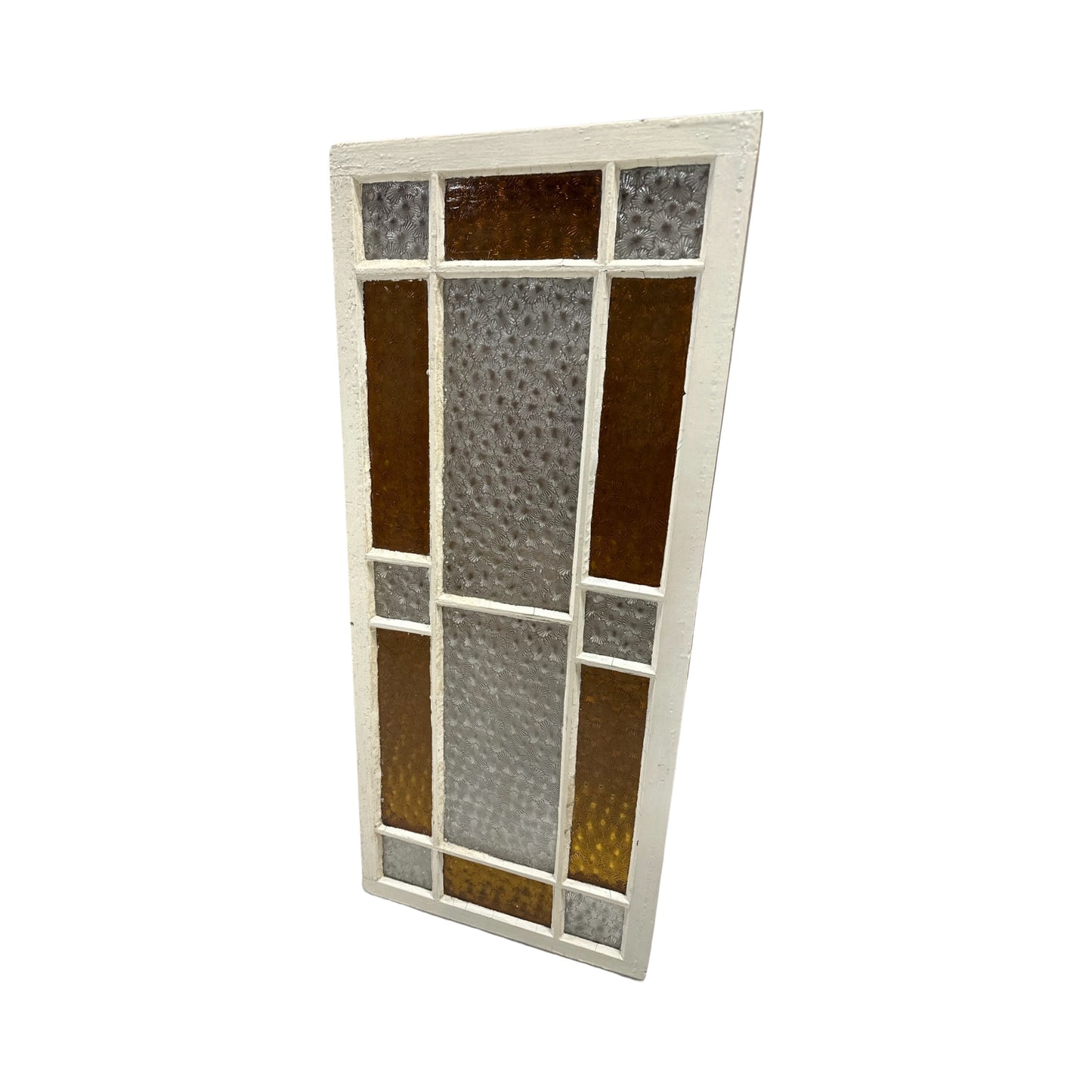 Antique stained glass window 45x19"