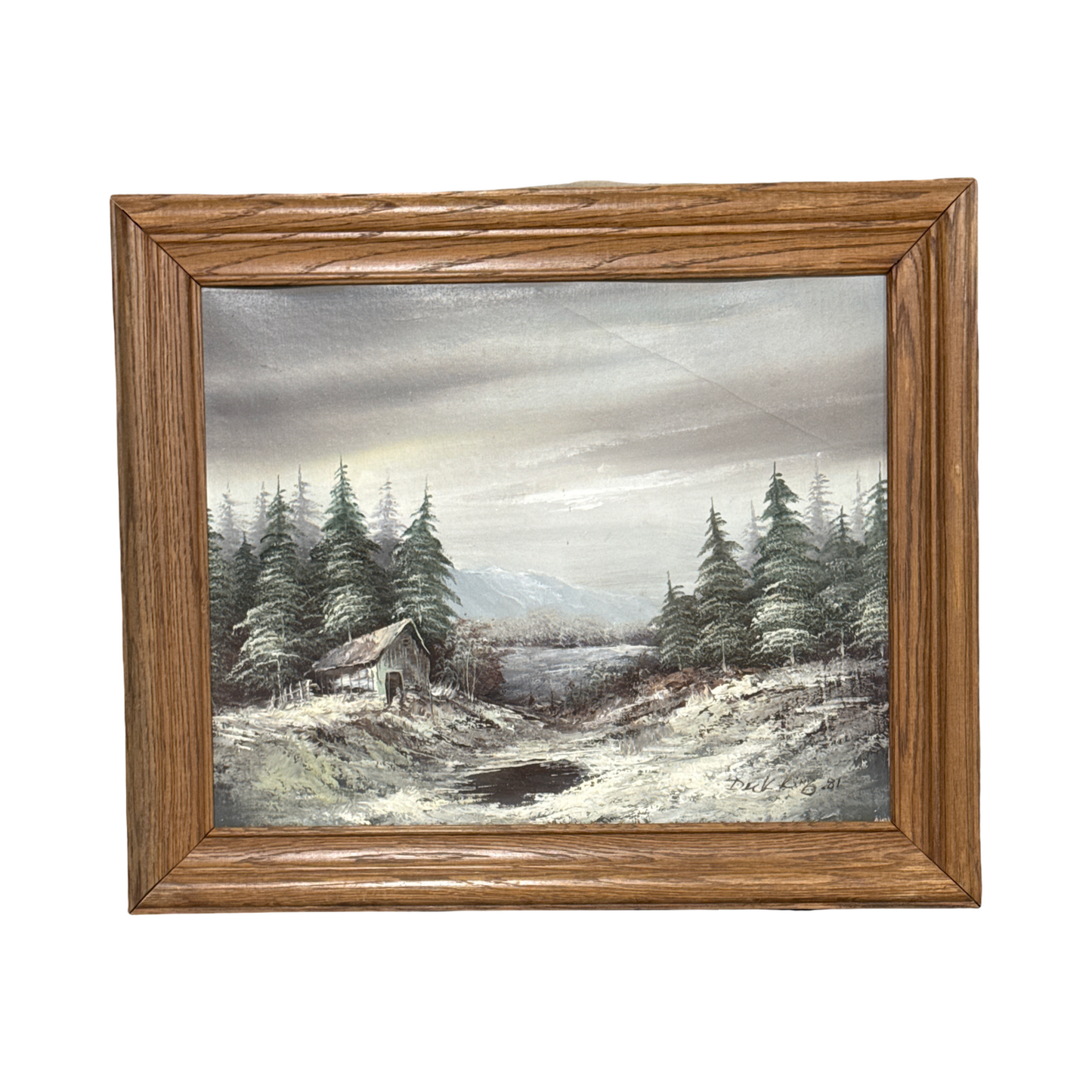 Original Vintage Cabin painting