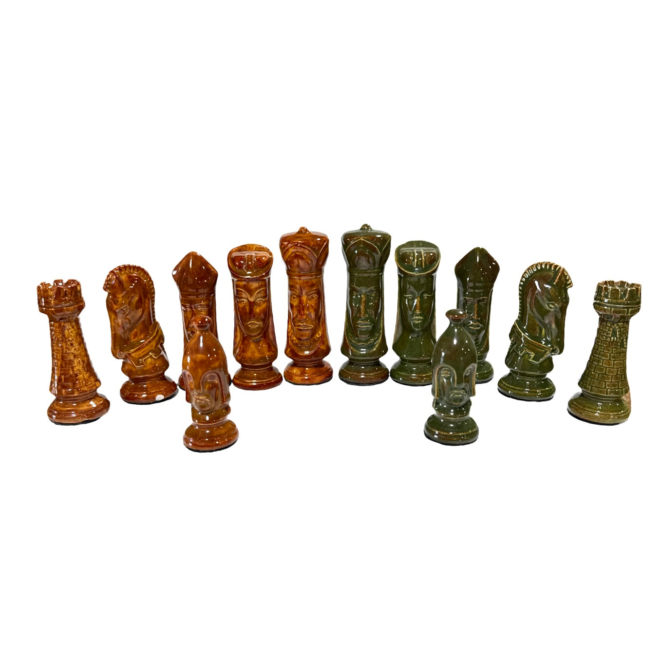 Vintage MCM Ceramic Chess Set