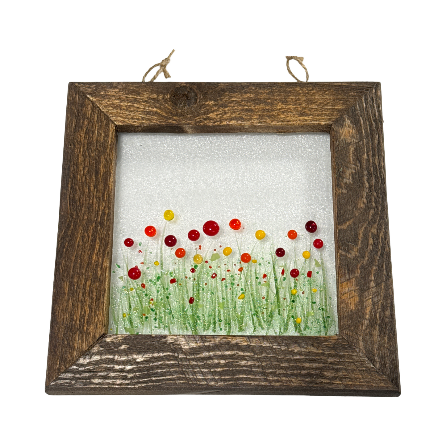 Fused Glass Flower Frames 8"