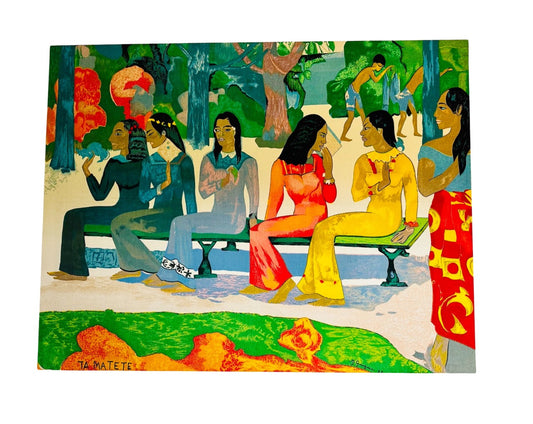 Vintage silkscreen of Gauguin's Ta Matete