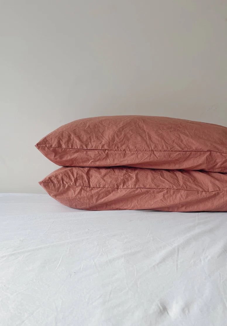 Turkish Cotton Pillow Case Pair QUEEN