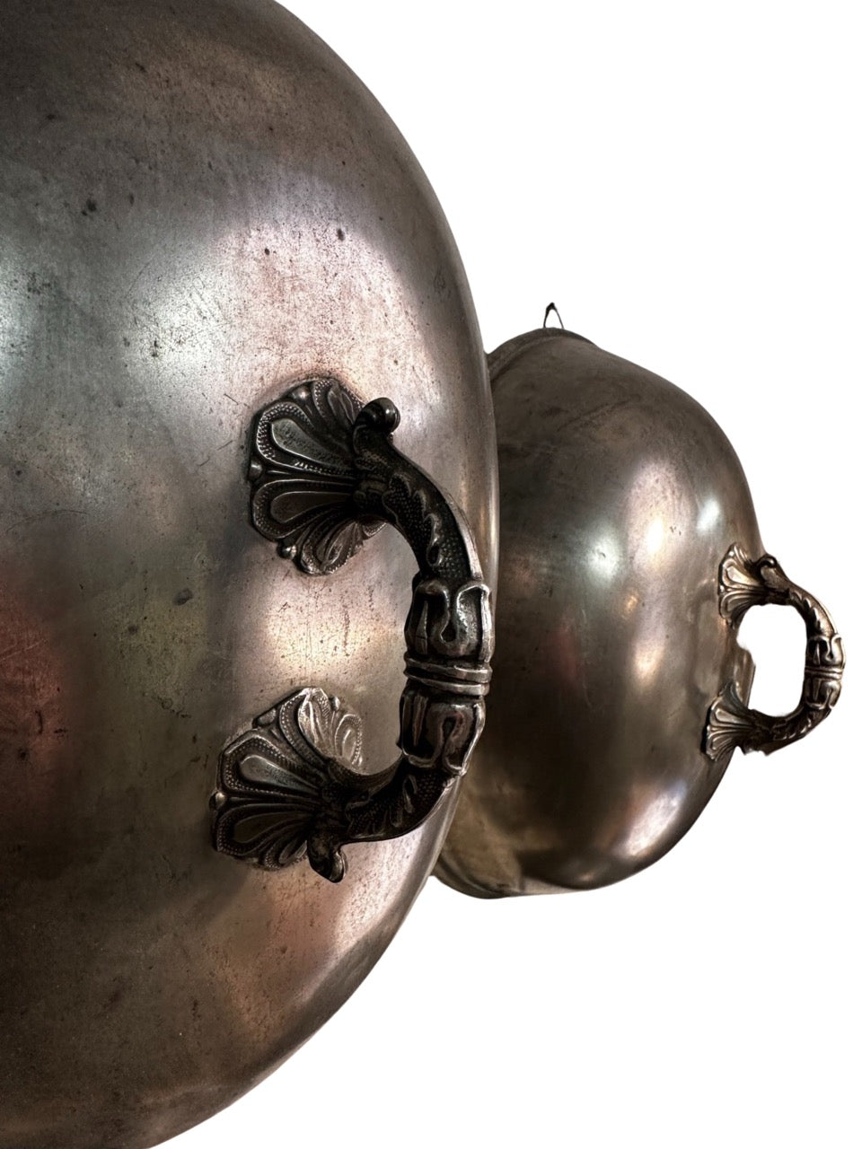 Antique Victorian pewter cloches