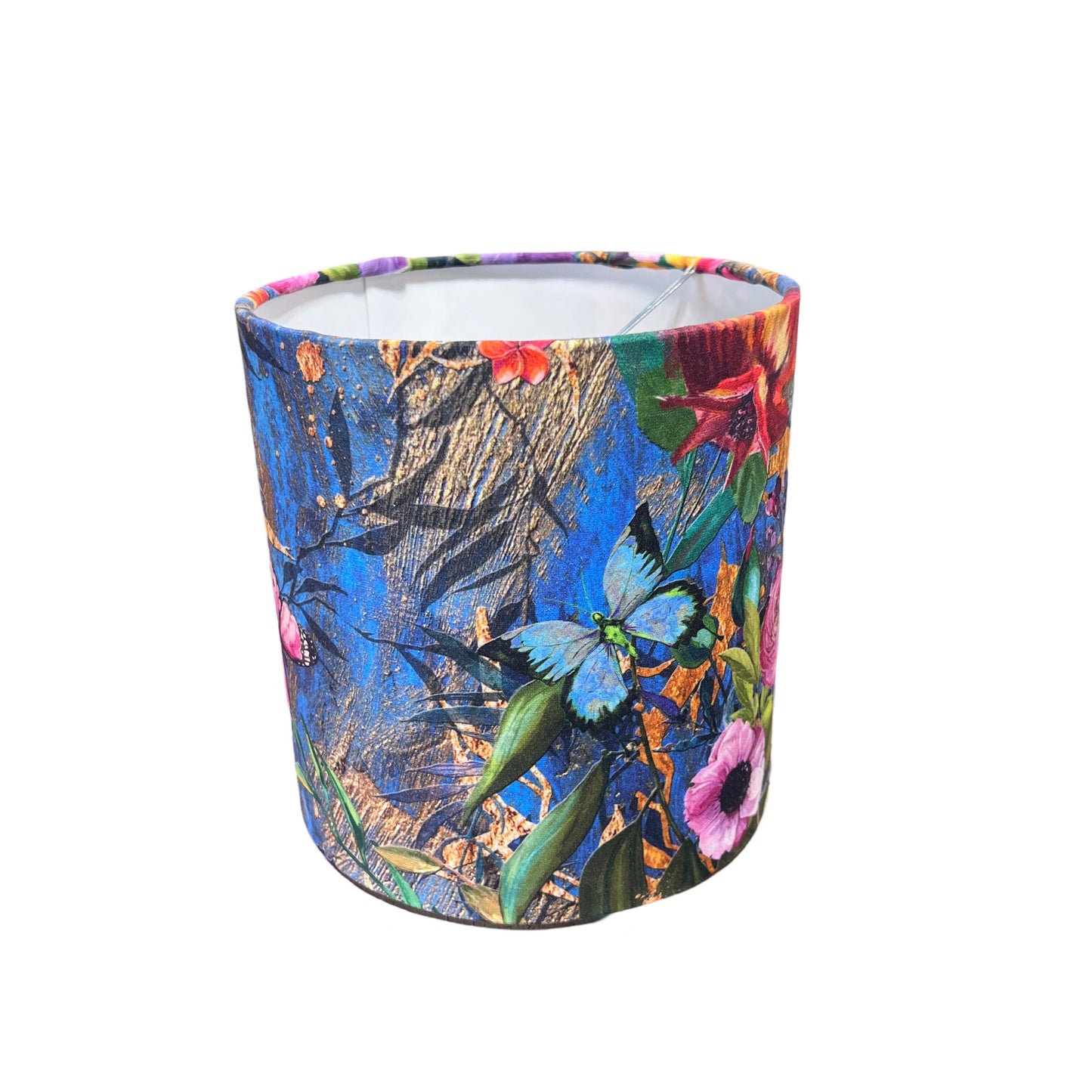 Blue Meadow Flowers Velour Lampshade 8"