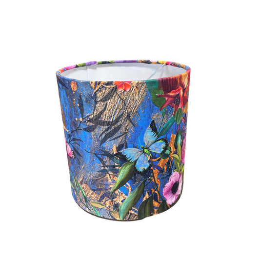 Blue Meadow Flowers Velour Lampshade 8"