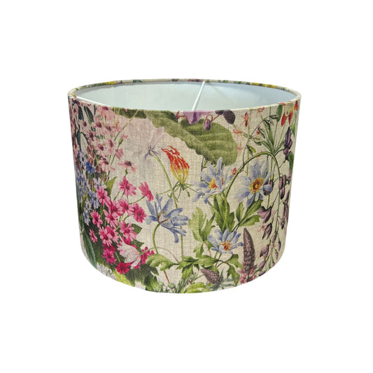 Summer Flowers Natural Linen Lampshade 30x21cm
