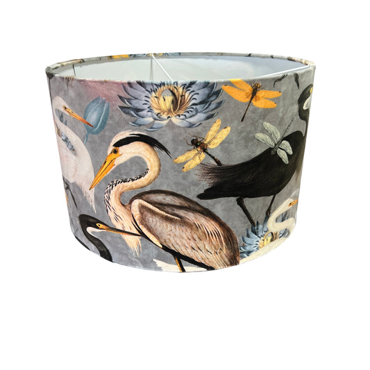The Herons Italian Velvet Lampshade 40x25cm