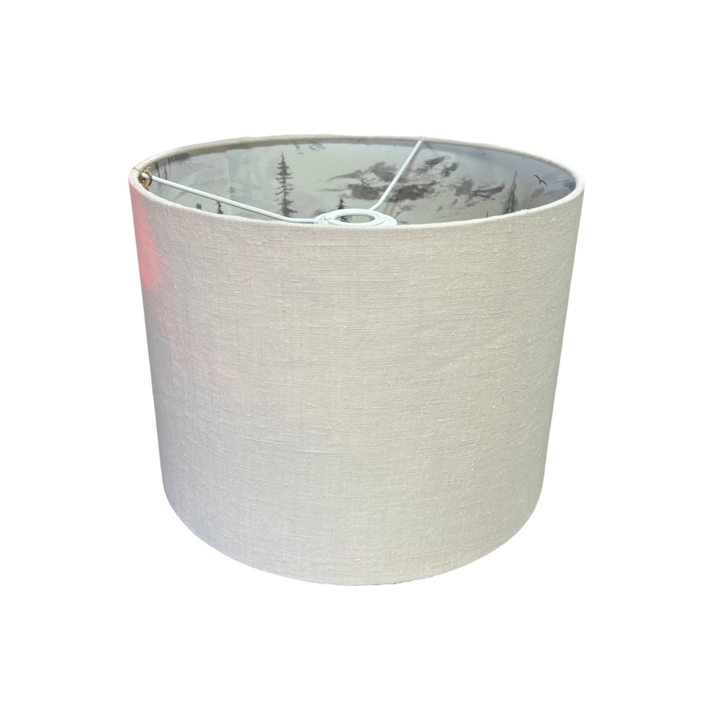 Cream Linen Double Lampshade 30x23cm