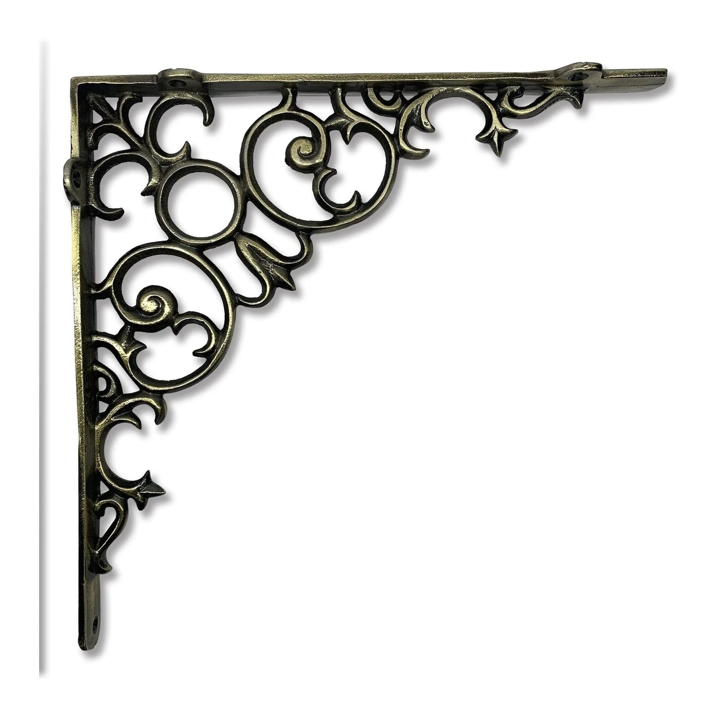 Scroll Bracket Large Antique Brass