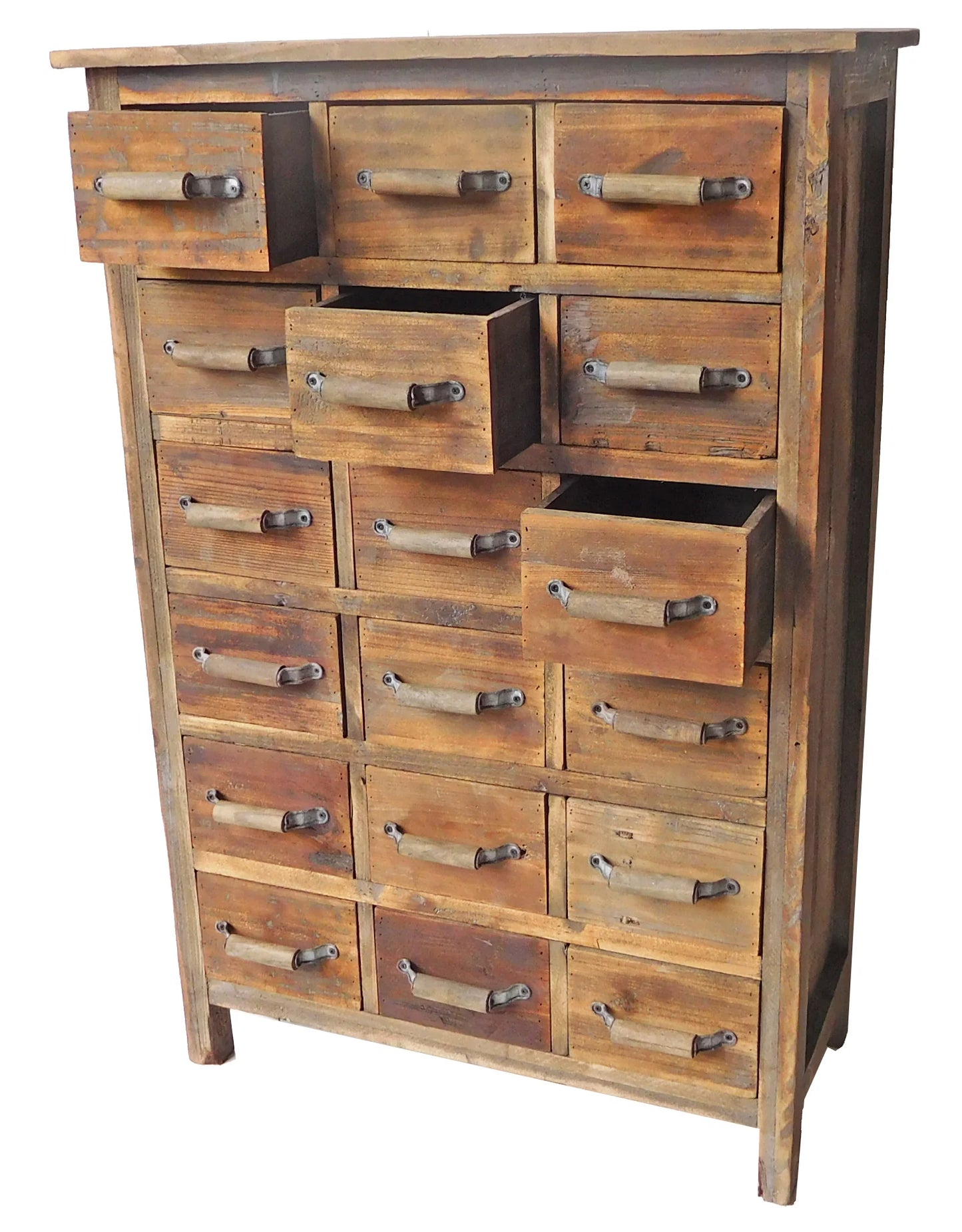 Multidrawer Upcycled Wood Chest