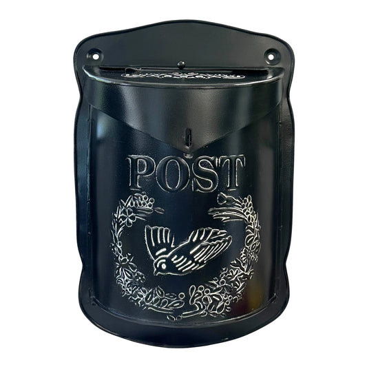 Vintage style mailbox black w/white wash