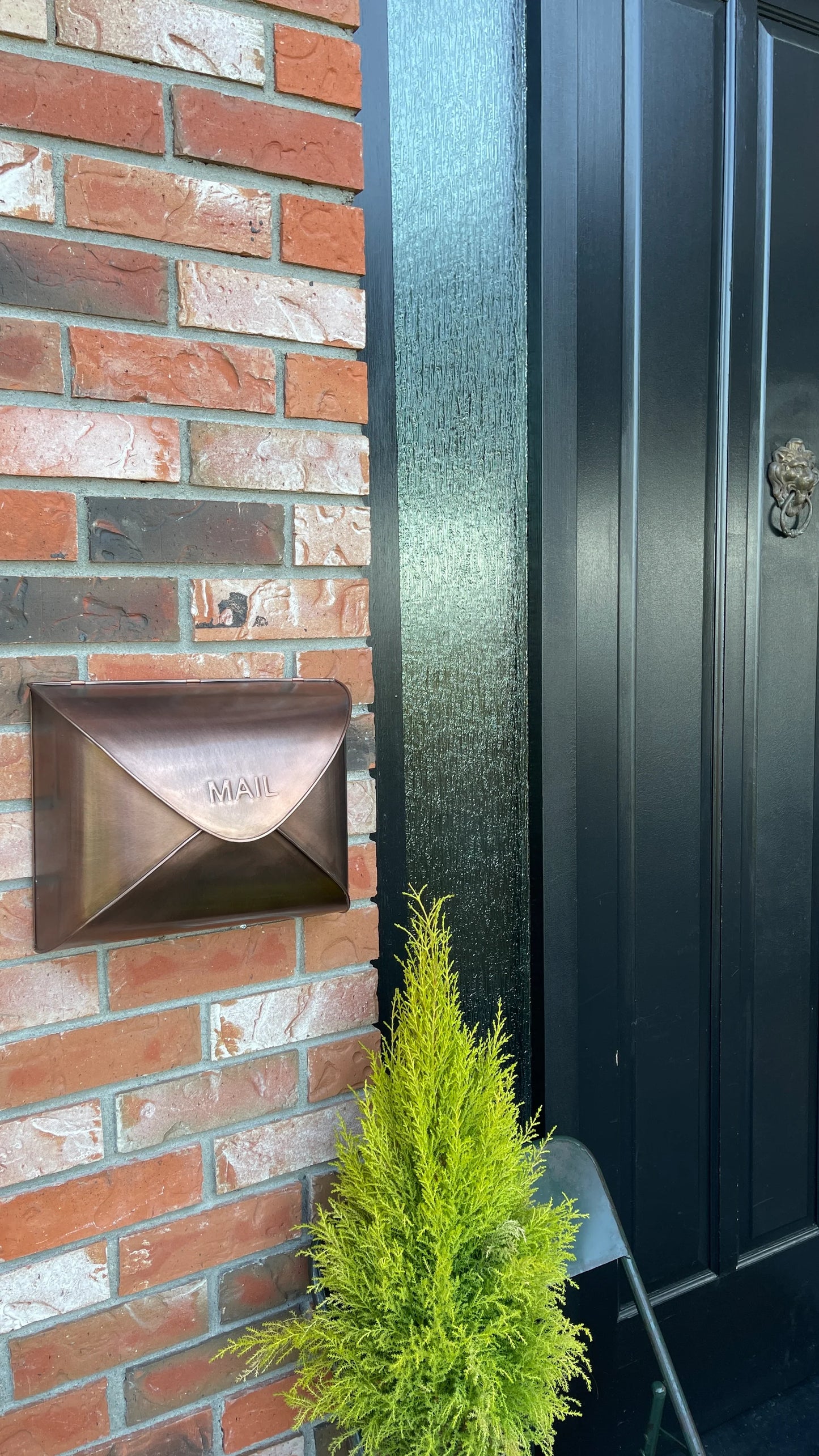Antique copper envelop mailbox